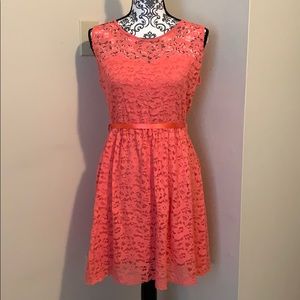Peach lace dress